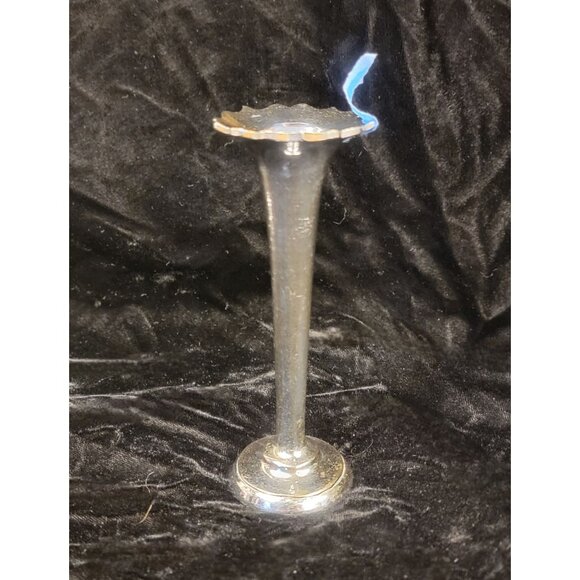 Vintage Silver-Plated Trumpet Bud Vase - Picture 4 of 16
